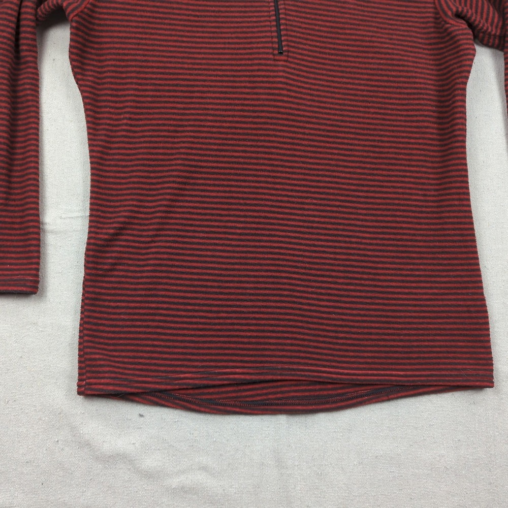 Vtg Patagonia Fleece Jacket Mens Small Red Striped Capilene 1/4 Zip Made in USA - Picture 3 of 13